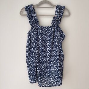 PrettyGarden Blue Floral Blouse Sz L‎